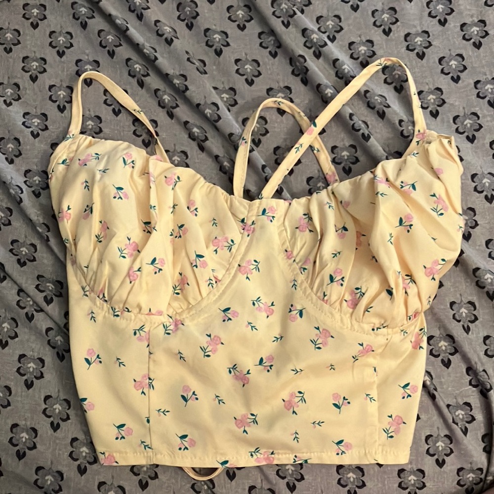 Corset style top with tie back